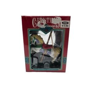 Vintage 1992 Christmas Traditions Horse On Carousel By Lustre Fame NIB